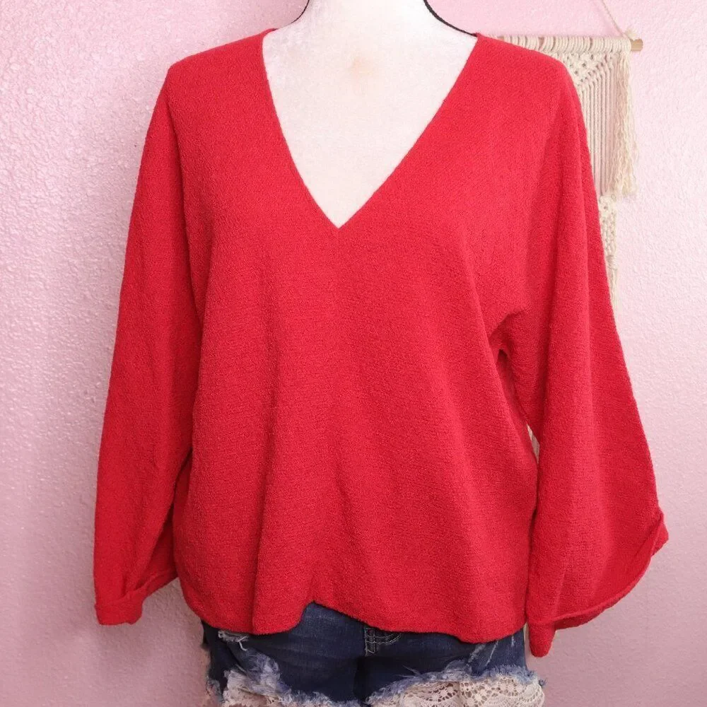 Zara | Gauze Knit‎ V Neck Top Small